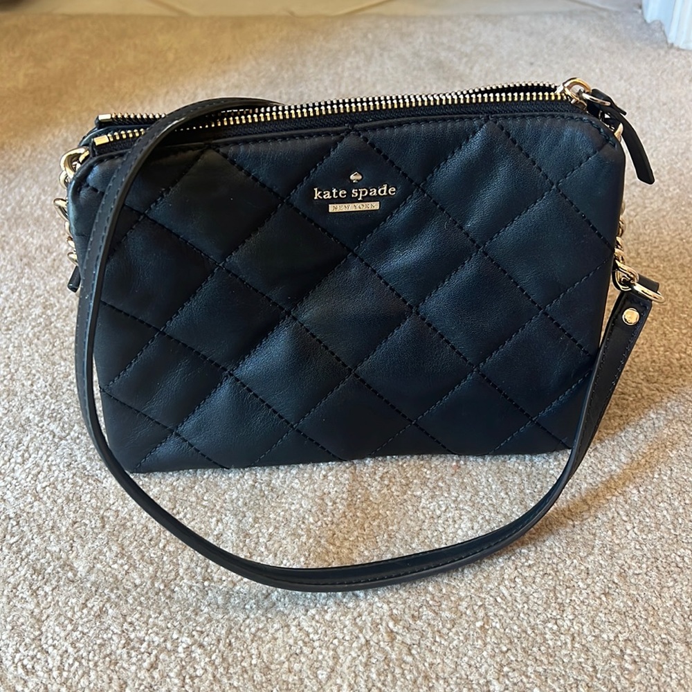 Kate Spade Black Purse, Pink Interior - Picture 1 of 3